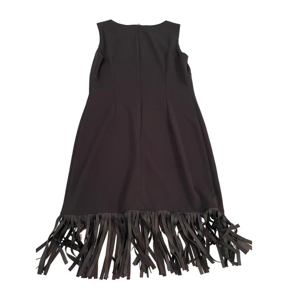 ILE New York Sleeveless Midi Fringe Dress Size 6 Black - Picture 4 of 5